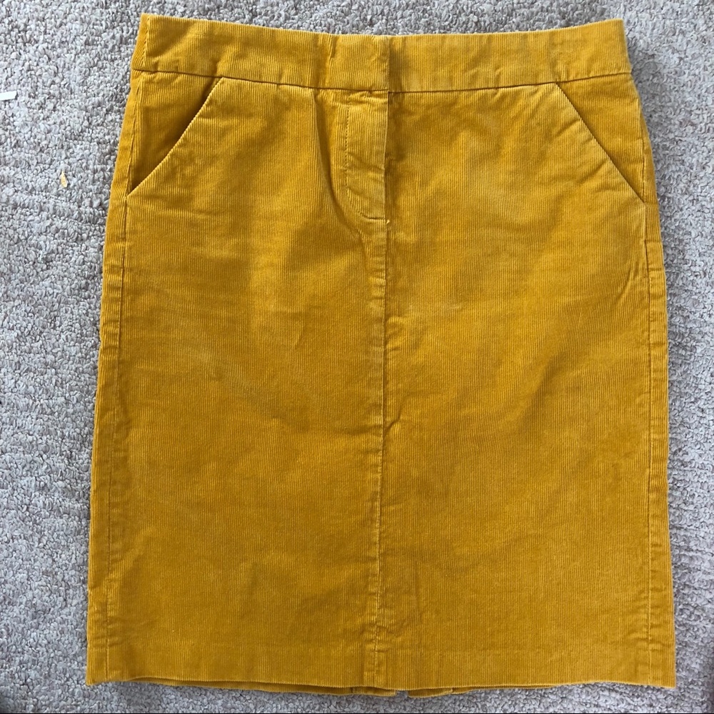 J. Crew mustard yellow skirt